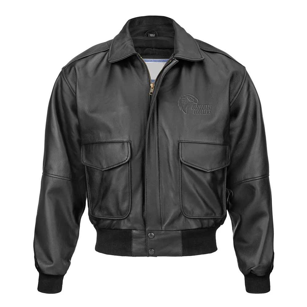 1 Leather Bomber Jacket - Image 1
