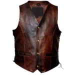 Motorbike Leather Vests Men
