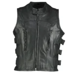 Motorbike Leather Vests Men