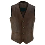 Motorbike Leather Vests Men